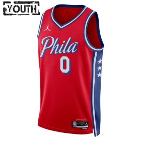 Camiseta Niños NBA Philadelphia 76ers Tyrese Maxey 0 2022-23 Jordan Statement Edition Rojo Swingman